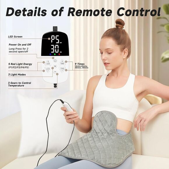 Red Light Wearable Shoulder Heating Pad - Picture 3 of 5